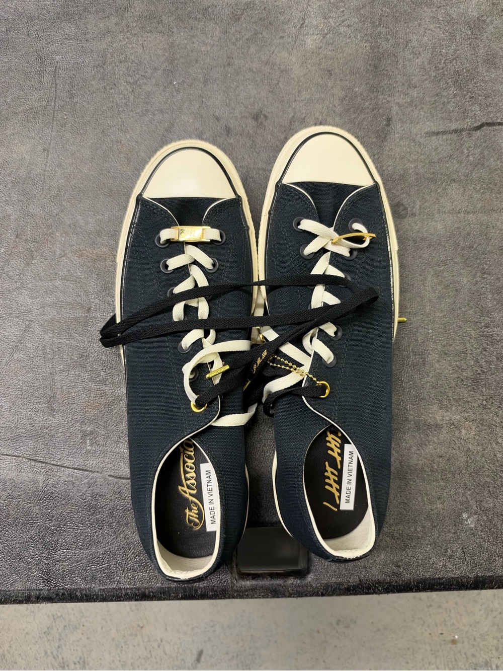Converse Black Canvas Low-Top Sneakers with Cream Trim